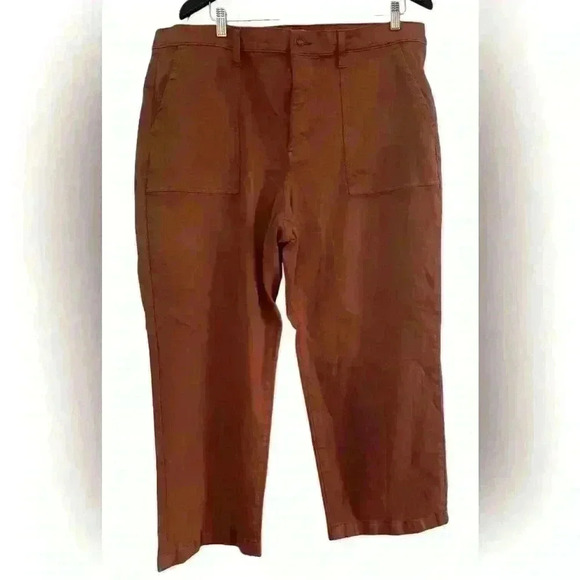 Studio Blue Rust Orange Crop Ankle Pants Size 18W - Picture 1 of 9